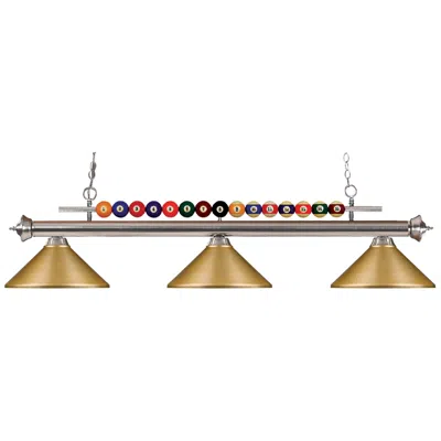 Z-lite Shark By  Brushed Nickel 3 Light Billiard Light