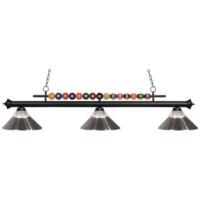 Z-lite Shark By  Matte Black 3 Light Billiard Light