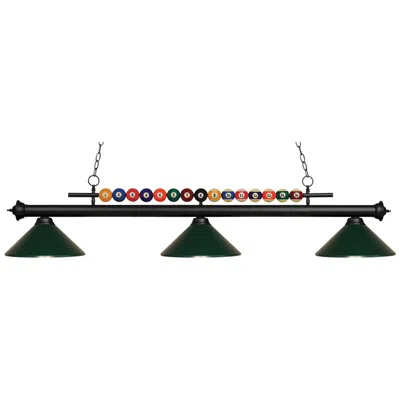 Z-lite Shark By  Matte Black 3 Light Billiard Light