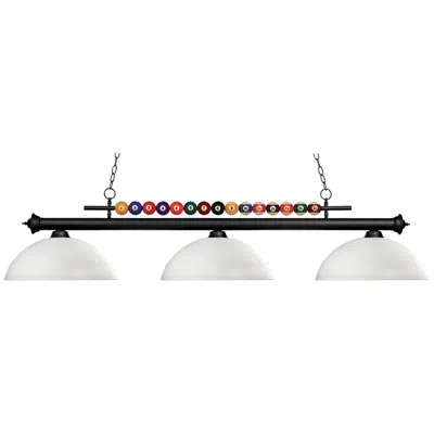 Z-lite Shark By  Matte Black 3 Light Billiard Light
