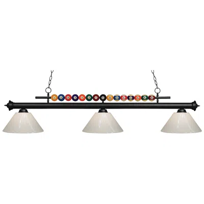 Z-lite Shark By  Matte Black 3 Light Billiard Light