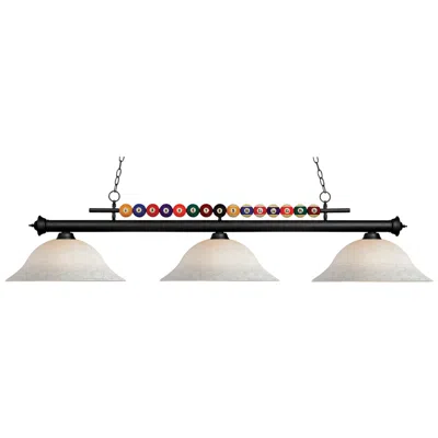 Z-lite Shark By  Matte Black 3 Light Billiard Light