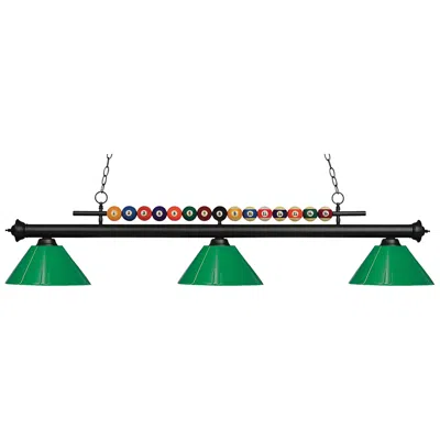 Z-lite Shark By  Matte Black 3 Light Billiard Light