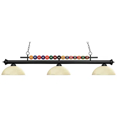 Z-lite Shark By  Matte Black 3 Light Billiard Light