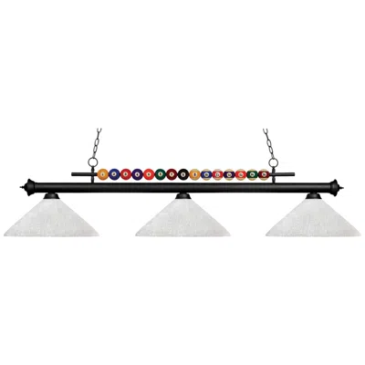 Z-lite Shark By  Matte Black 3 Light Billiard Light