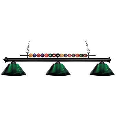 Z-lite Shark By  Matte Black 3 Light Billiard Light