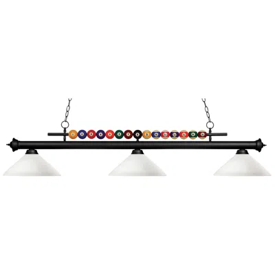 Z-lite Shark By  Matte Black 3 Light Billiard Light