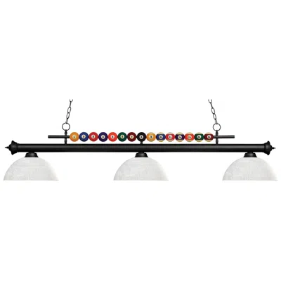 Z-lite Shark By  Matte Black 3 Light Billiard Light