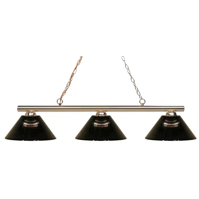 Z-lite Sharp Shooter 48" Brass And Black 3-light Billiard Light