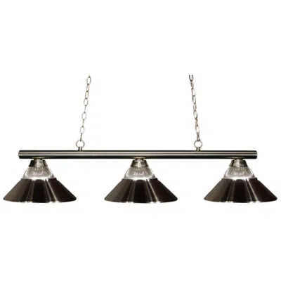 Z-lite Sharp Shooter 48" Brushed Nickel 3-light Billiard Light