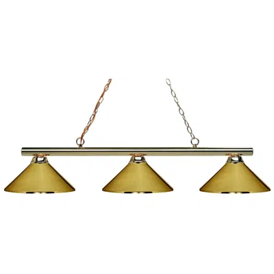 Z-lite Sharp Shooter By  Polished Brass 3 Light Billiard Light