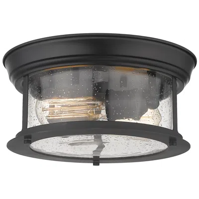 Z-lite Sonna 11" Matte Black 2-light Flush Mount Ceiling Light