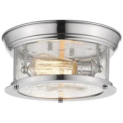 Z-lite Sonna 11" Wide Chrome 2-light Drum Ceiling Light