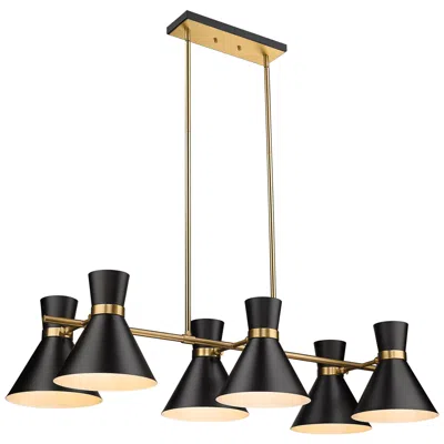 Z-lite Soriano 48"w Heritage Brass Black 6-light Island Chandelier