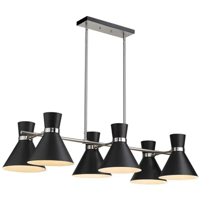 Z-lite Soriano By  Matte Black + Brushed Nickel 48 Inch 6 Light Chandelier