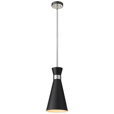 Z-lite Soriano By  Matte Black + Brushed Nickel 8 Inch 1 Light Pendant