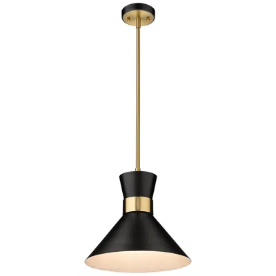 Z-lite Soriano By  Matte Black + Heritage Brass 13.25 Inch 1 Light Pendant