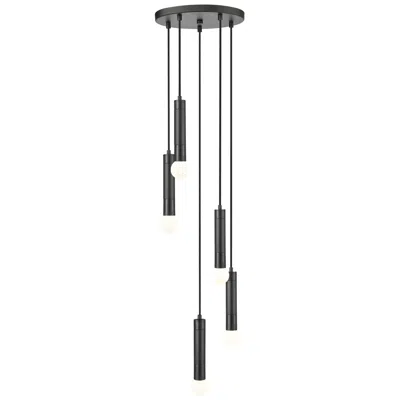 Z-lite Stari By  Matte Black 5 Light Chandelier