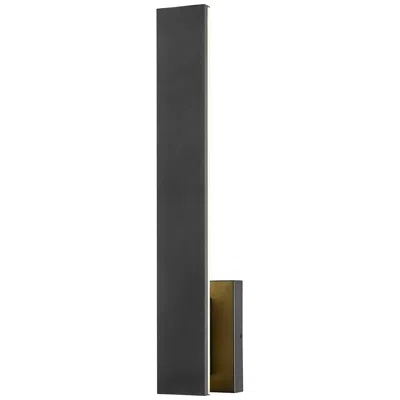 Z-lite Stylet 24"h Black Bottom Backplate Led Outdoor Wall Light
