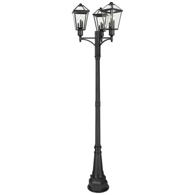 Z-lite Talbot 115"h Black 3-head Outdoor Post Light W/ Base