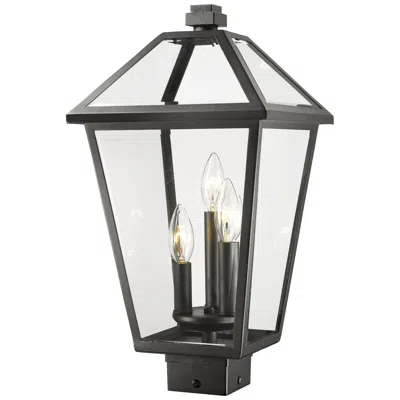 Z-lite Talbot 18 1/2" High Black 3-light Outdoor Post Light