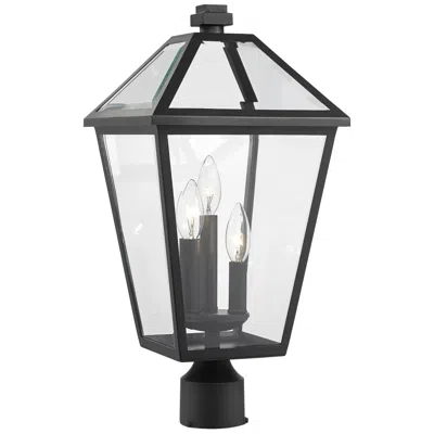 Z-lite Talbot 20" High Black 3-light Outdoor Post Light