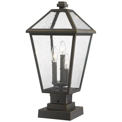 Z-lite Talbot 21"h Rubbed Bronze 3-light Outdoor Pier Mount Light