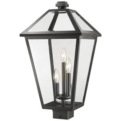 Z-lite Talbot 22 1/4" High Black 3-light Outdoor Post Light