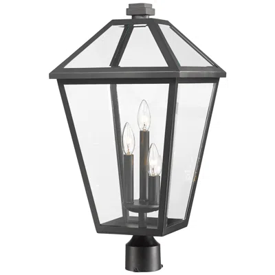 Z-lite Talbot 23 3/4" High Black 3-light Outdoor Post Light