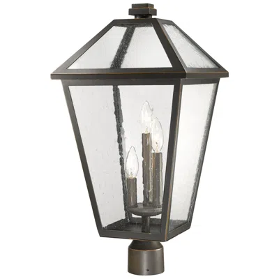 Z-lite Talbot 23 3/4"h Oil-rubbed Bronze 3-light Outdoor Post Light