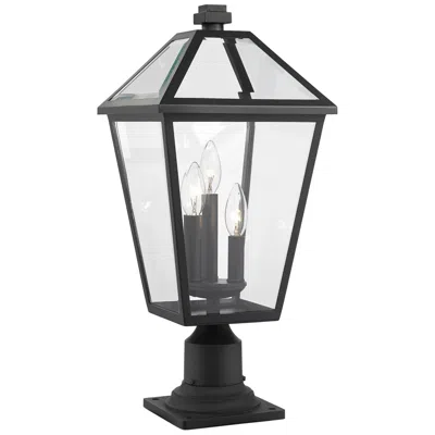 Z-lite Talbot By  Black 22 Inch 3 Light Outdoor Pier Mounted Fixture