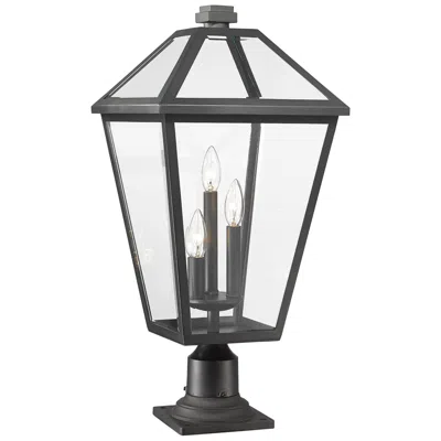 Z-lite Talbot By  Black 25.75 Inch 3 Light Outdoor Pier Mounted Fixture