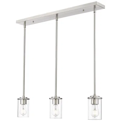 Z-lite Thayer 34" Wide Brushed Nickel 3-light Pendant