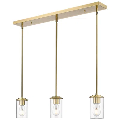 Z-lite Thayer 34" Wide Luxe Gold 3-light Pendant