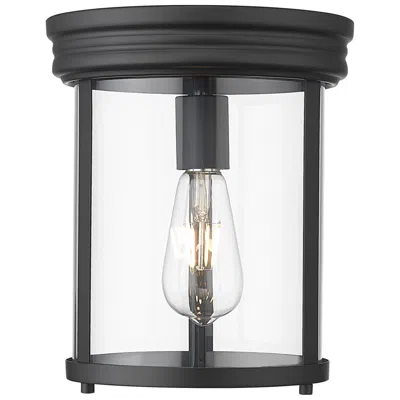 Z-lite Thayer By  Matte Black 1 Light Flush Mount