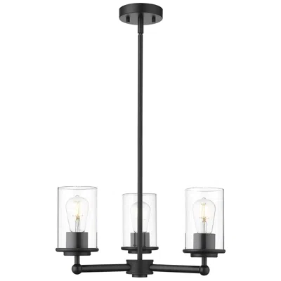 Z-lite Thayer By  Matte Black 3 Light Chandelier