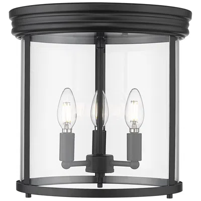 Z-lite Thayer By  Matte Black 3 Light Flush Mount