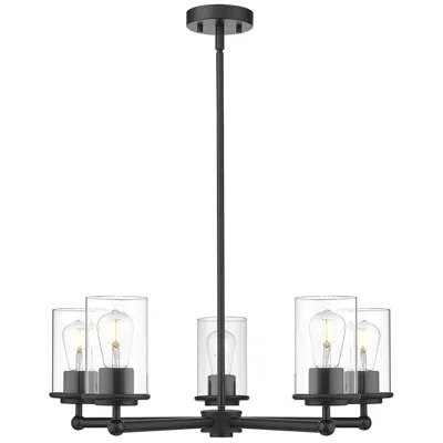 Z-lite Thayer By  Matte Black 5 Light Chandelier