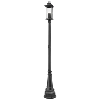 Z-lite Tiberius 107 1/4"h Black Outdoor Post Light With Base
