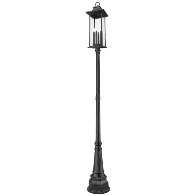 Z-lite Tiberius 116 3/4" High Black Outdoor Post Light With Base