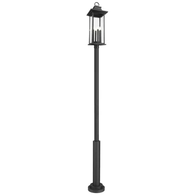 Z-lite Tiberius 129 1/2" High Black Outdoor Post Light With Base