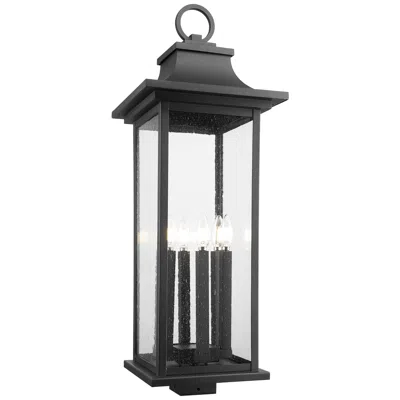 Z-lite Tiberius 34" High Black 6-light Outdoor Post Light