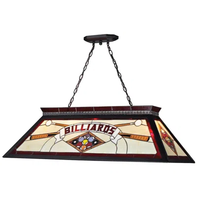 Z-lite Tiffany Billiard By  Matte Black 4 Light Billiard Light