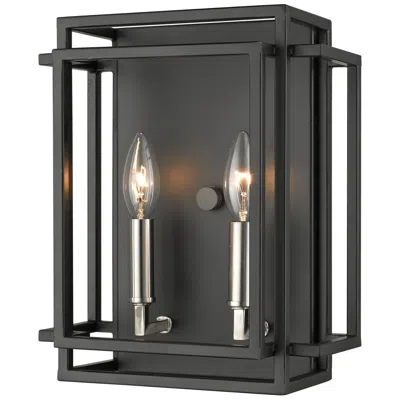 Z-lite Titania 12" High Black And Nickel 2-light Wall Sconce
