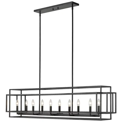 Z-lite Titania 13" Wide Matte Black 10-light Linear Pendant