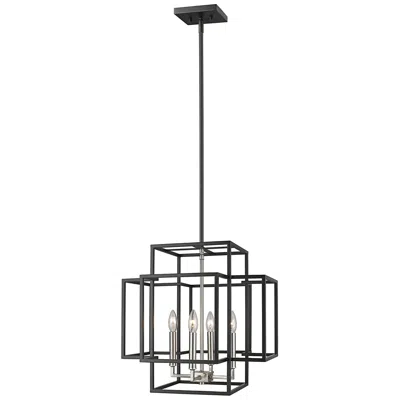 Z-lite Titania 18" Wide Black And Brushed Nickel 4-light Pendant