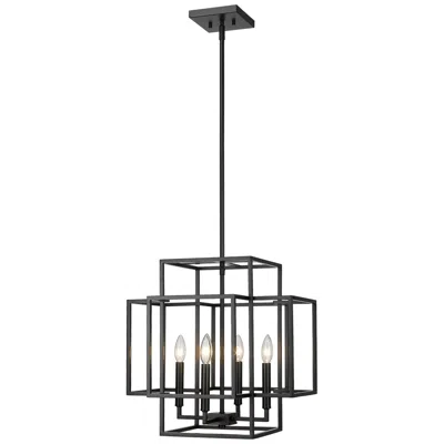 Z-lite Titania 18" Wide Matte Black 4-light Pendant
