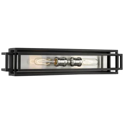 Z-lite Titania 2 Light Vanity In Black + Brushed Nickel