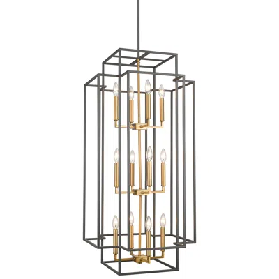 Z-lite Titania 20"w Bronze Olde Brass 12-light Geometric Pendant