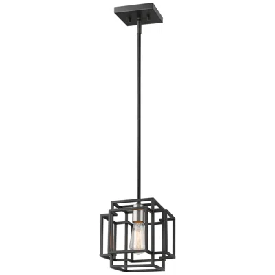 Z-lite Titania By  Black + Brushed Nickel 8.5 Inch 1 Light Mini Pendant